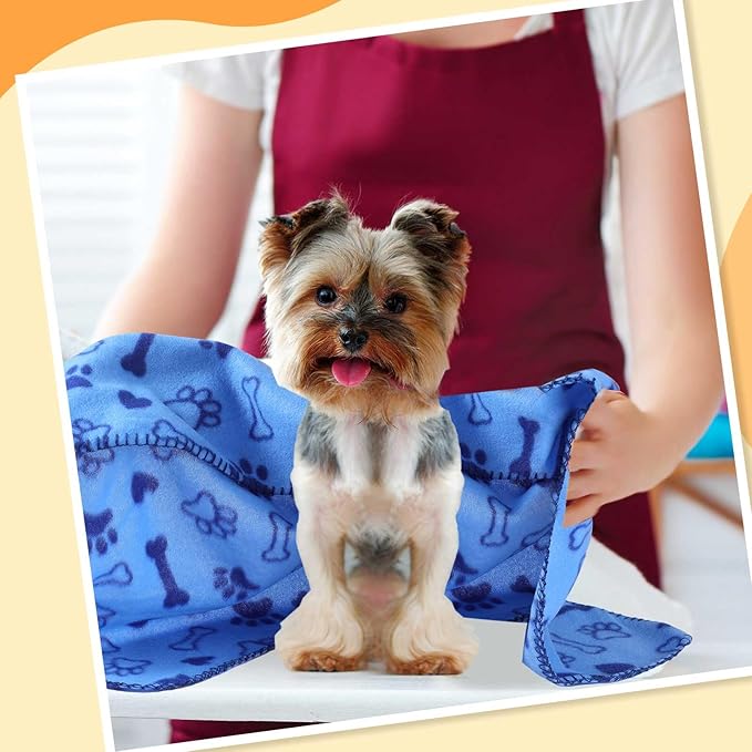 Preboun 50 Pack Puppy Blanket Bulk 24 x 28 Inch Small Soft Fleece Pets Paw - Image 6