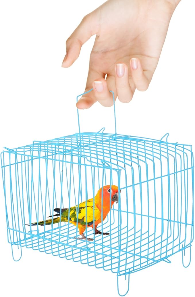 POPETPOP Travel Carrier for Birds, Iron Bird Travel Carrier Cage, Portable - Image 9