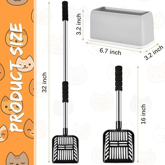 Hortsun 32 Inch Cat Litter Scooper Metal Long Handle - Image 2