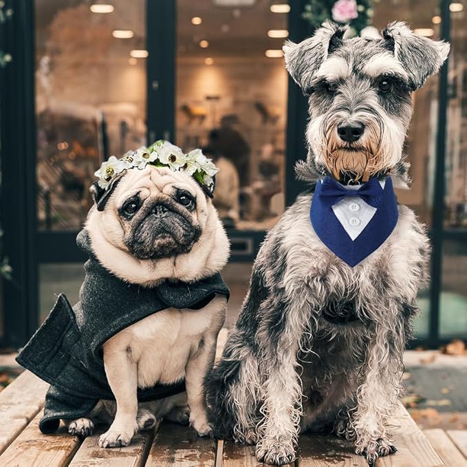 Dog Tuxedo, Formal Dog Wedding Bandana Adjustable Pet Collar - Image 7