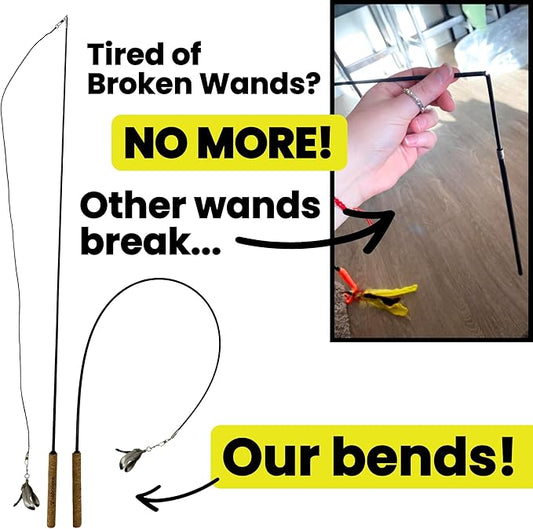 Forever Stick - The Unbreakable Cat Wand Toy, Extra Long Durable Cat String Toy - Image 2