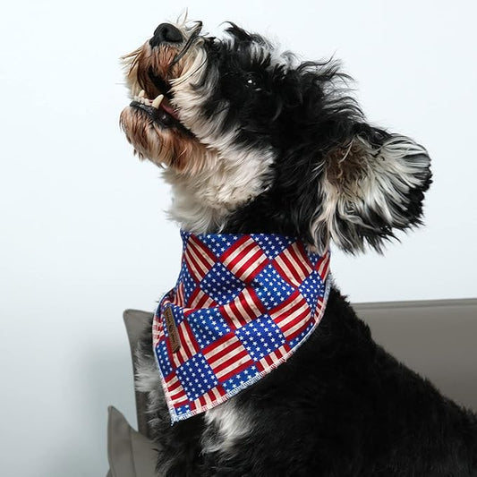 lionet paws Patriotic 4th of July Dog Bandana American Flag - Image 2