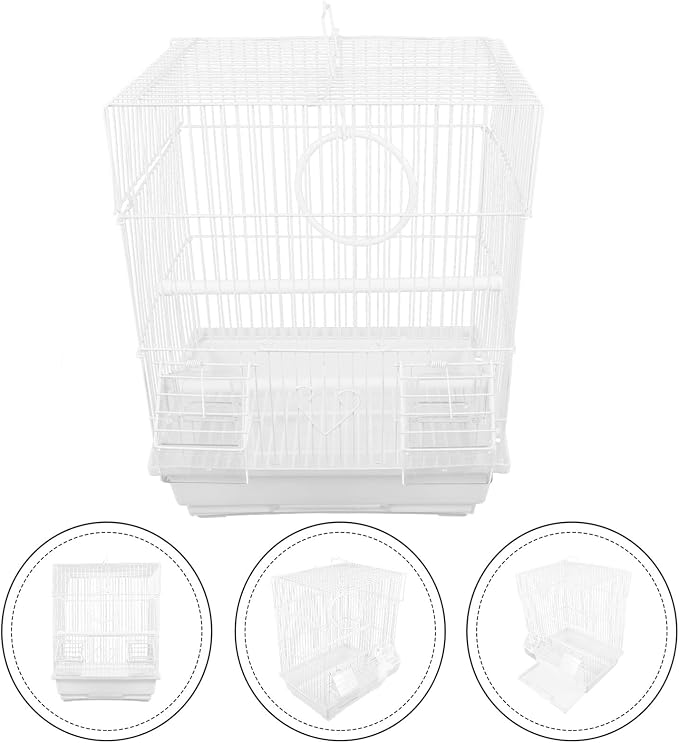 DECHOUS Metal Bird Cage Portable Parrot Carrying Cage Handheld Wire Bird Travel - Image 9