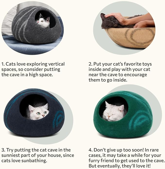 MEOWFIA Cat Cave – Premium Felt Cat Bed - Image 7