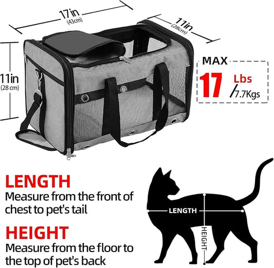 Soft Sided Cat/Dog Carrier, Collapsible Pets Travel Carriers - Image 2