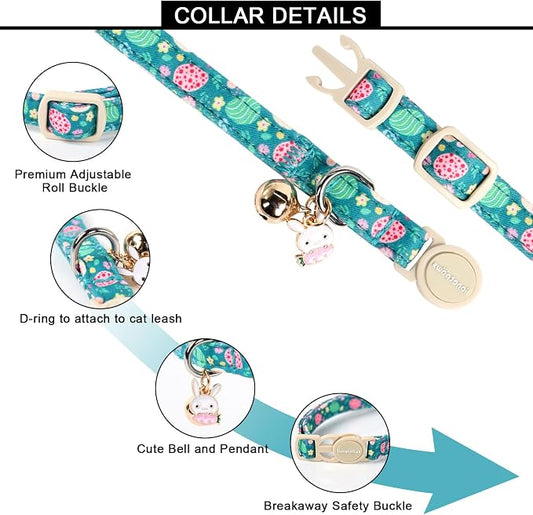 Lionet Paws 2pcs Pack Easter Cotton Cat Collar, Breakaway Buckle - Image 2