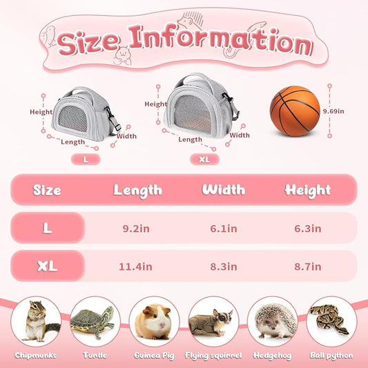 YUDODO Hamster Carrier Guinea Pig Carrier Bag Small Animal Sugar Glider Pouch - Image 2