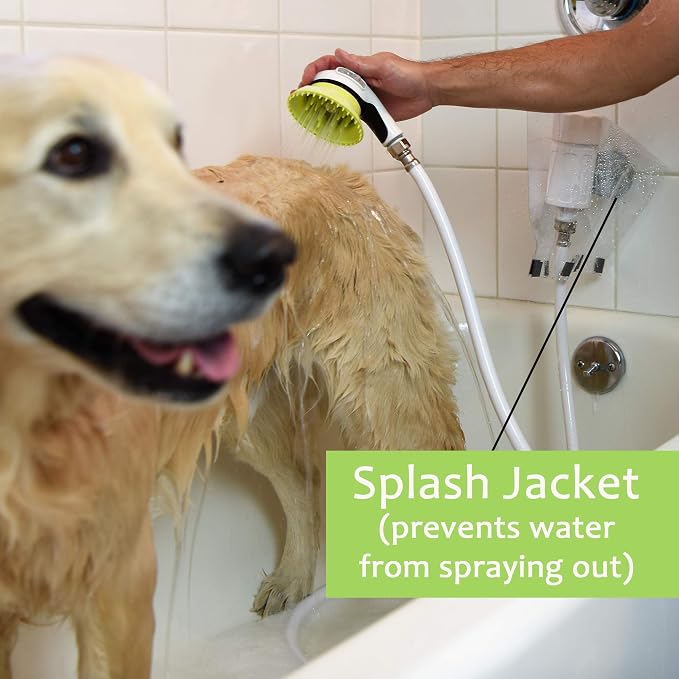 Wondurdog Bathtub Spout and Garden Hose Attachment Dog Wash Kit w/Splash Shield - Image 7