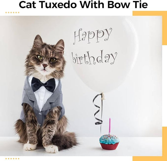 DENTRUN Cat Tuxedo Outfit, Sphynx Cat Costume Formal Suit - Image 2