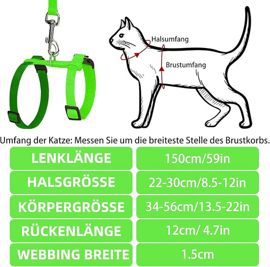 PUPTECK Adjustable Cat Harness and Leash Set Escape Proof Kitten Strap Collar - Image 2