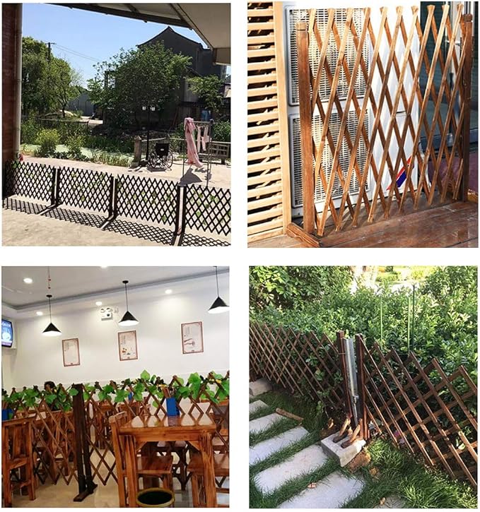 MYOYAY 2PCS Expandable Instant Fence Retractable Wooden Fence Wooden Pet Gate - Image 9