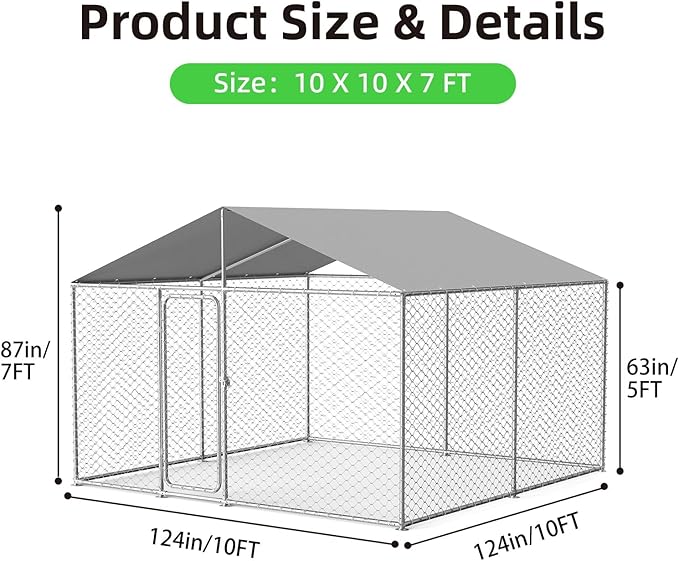 10x10 FT Outdoor Dog Kennel Outside - Image 7