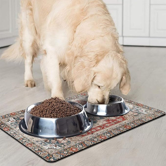 2 Pack Dog Food Mats for Floors, Absorbent and Quick-Drying Pet Cat Food Mat - Image 2