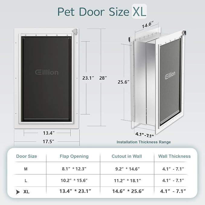 XL Pet Door for Wall Dog Door, 3-Flap XLarge Doggie Door for Exterior Wall - Image 6