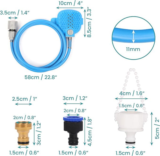 Belle Vous Dog Bath Hose Sprayer and Scrubber Attachment - Image 2