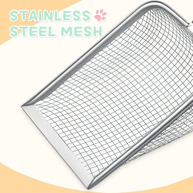Metal Cat Litter Scoop, Sturdy Litter Cleaner Corner Shovel, Stainless Steel - Image 6