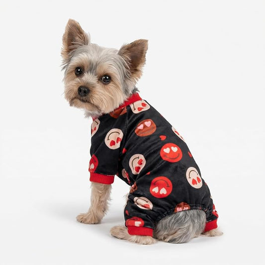 Fitwarm Hearts Eyes Smily Face Dog Pajamas, Cozy Valentines Outfit - Image 2