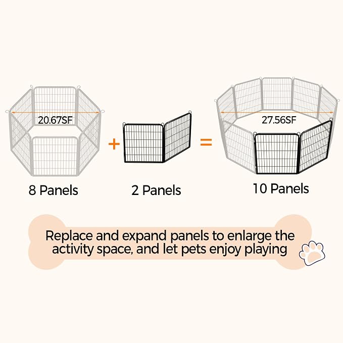 Yaheetech Dog Playpen Outdoor, 32 inch 2 Panels Dog Pen Indoor Heavy Duty Puppy - Image 7