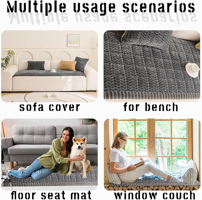 Sofa Cover Fuzzy Couch Cover for Pet, Couch Covers for Dogs Washable Non-Slip - Image 6