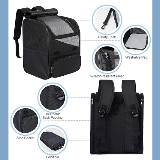 Pesen Cat Backpack Carrier, Breathable & Foldable Pet Carriers - Image 2