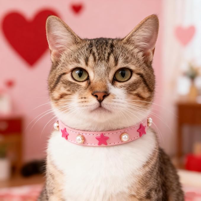 EXPAWLORER Leather Cat Collar for Girl Boy- Adjustable Pet Collar - Image 8