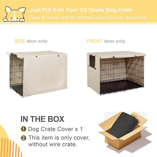 Explore Land 48 inches Dog Crate Cover Heavy Duty Polyester Pet Kennel Sunshade - Image 2