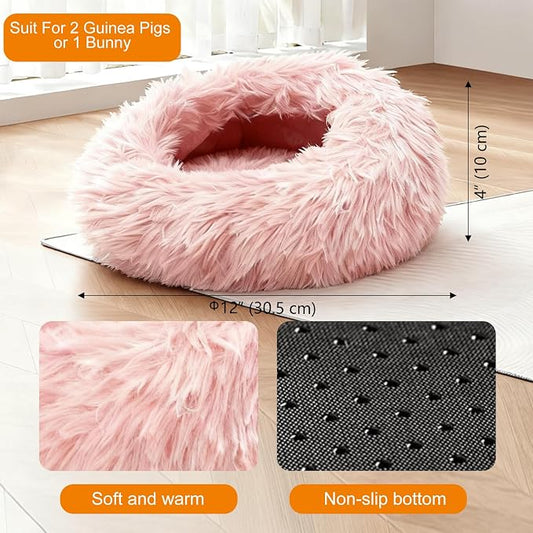 Bunny Rabbit Hideout Bed Small Animal Bedding Donut-Shaped Burrowing Pet Bed - Image 2