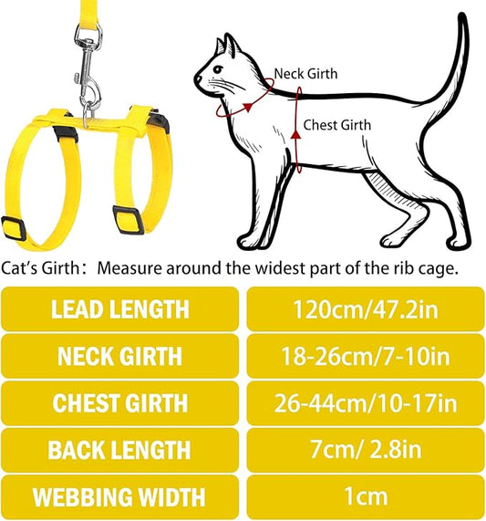 PUPTECK Adjustable Cat Harness and Leash Set Escape Proof Kitten Strap Collar - Image 2