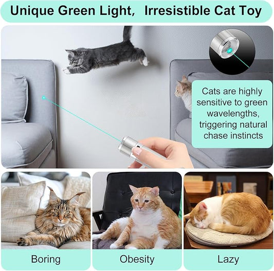 TBTeek Cat Toy, Unique Green Light, 7-in-1 Modes, 5 Fun Patterns, USB Charging - Image 2
