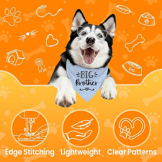 Big Brother Dog Bandanas, Pet Dog Triangle Scarf - Image 2