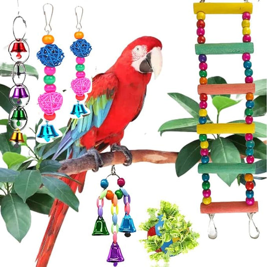 Bird Swing Standing Chewing Training Hanging Toy Hammock Climbing Ladder - Image 2