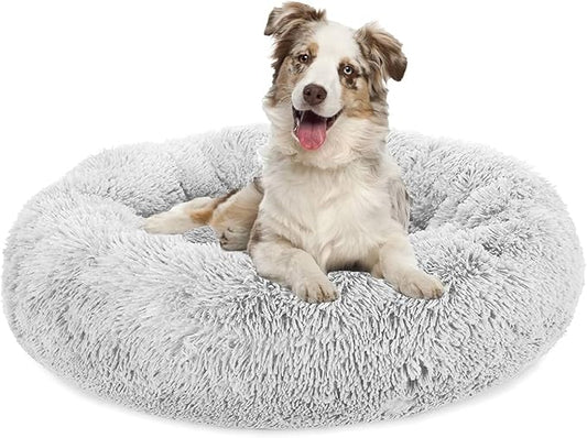 Original Calming Donut Dog and Cat Bed in Shag Fur, Dog Beds - Image 2