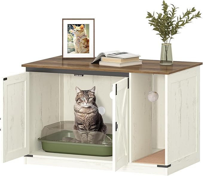 Cat Litter Box Enclosure, Hidden Litter Box Cabinet Furniture - Image 9