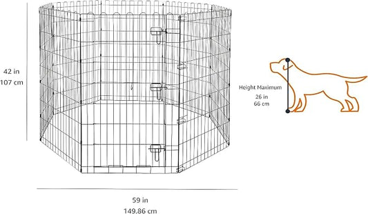 Amazon Basics Foldable Octagonal Metal Exercise Dog Playpen, Indoor/Outdoor - Image 2