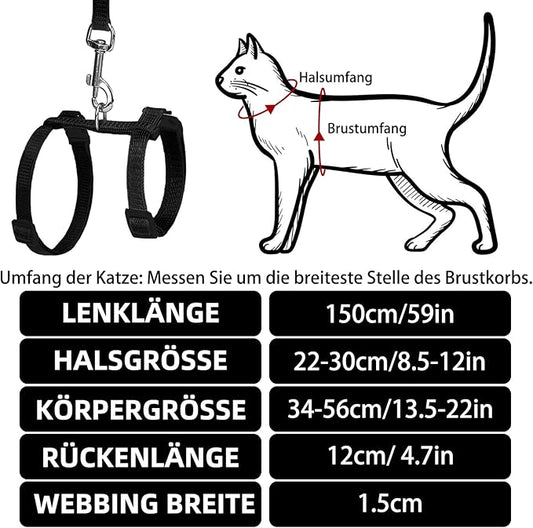 PUPTECK Adjustable Cat Harness and Leash Set Escape Proof Kitten Strap Collar - Image 2