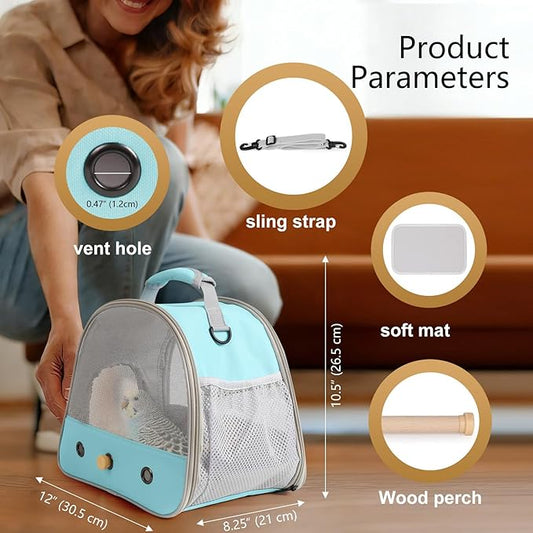 Bird Carrier, Portable Small Bird Parrot Parakeet Carrier - Image 2