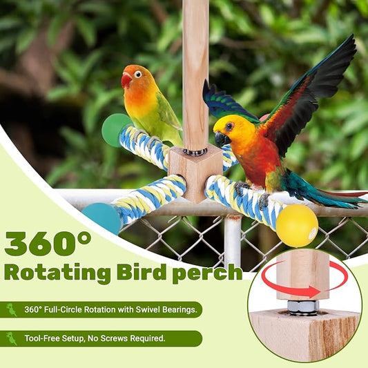 Bird Perch Toy, Parrot 360° Interactive Rotating Toy - Image 2
