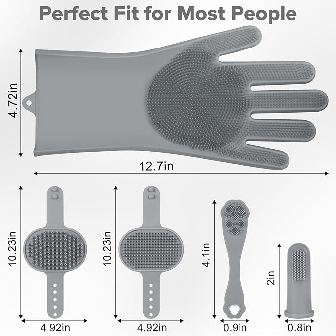 6PCS Pet Grooming Kit for Dogs, Cats and Horses | Dog Washing Gloves | Dog Bath - Image 7