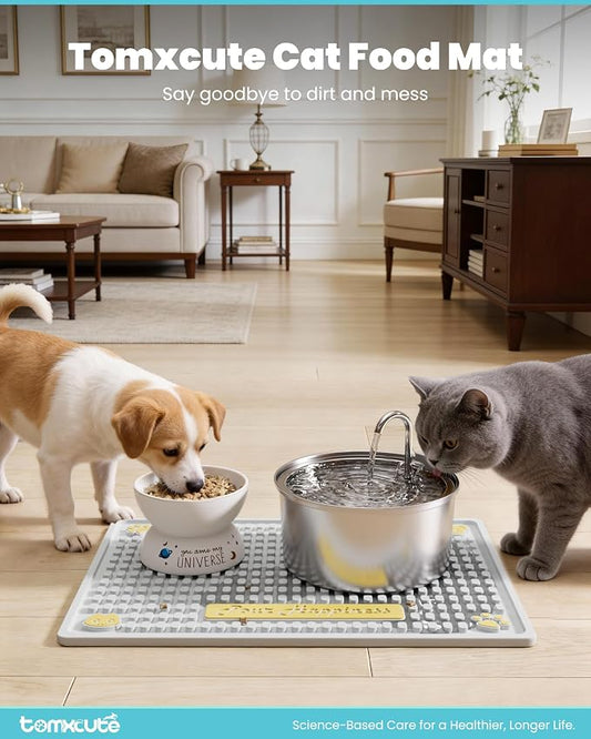 Tomxcute Extra Thick Pet Feeding Mat 19.7" x 14.2", BPA-Free Food-Grade PVC - Image 2