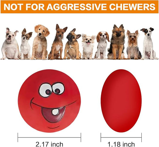 Dog Toy Squeaky Dog Toys Funny Face Chewing Latex Rubber Soft Fetch Play - Image 2