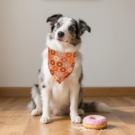 ADOGGYGO Dog Bandanas Boy Girl, Reversible Football Donuts Pet Scarf, Premium - Image 2