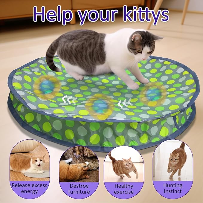 Interactive Cat Toys Ball Fast Rolling in Pouch, Motion Activate Chirping Cat - Image 8
