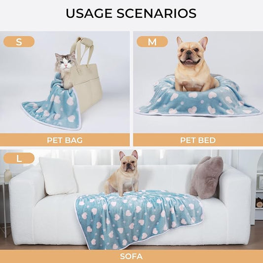 1 Pack 3 Blankets Super Soft Cute Dot Pattern Pet Blanket Flannel Throw - Image 2