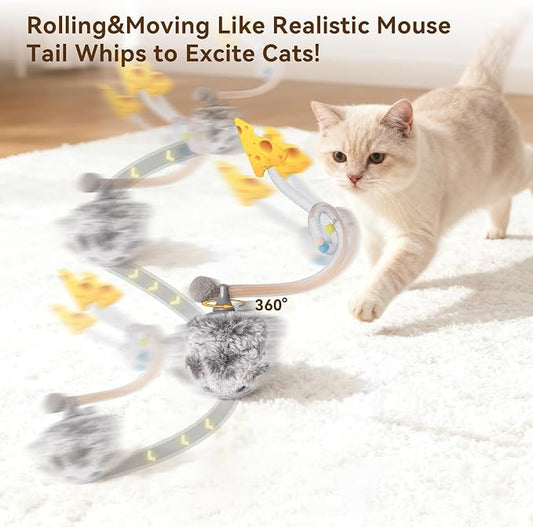Migipaws Interactive MigiMouse Cat Toy 360° Rolling & Spin - Image 2