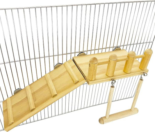 Parrot Climbing Ladder, Bird Wooden Playground - Image 2