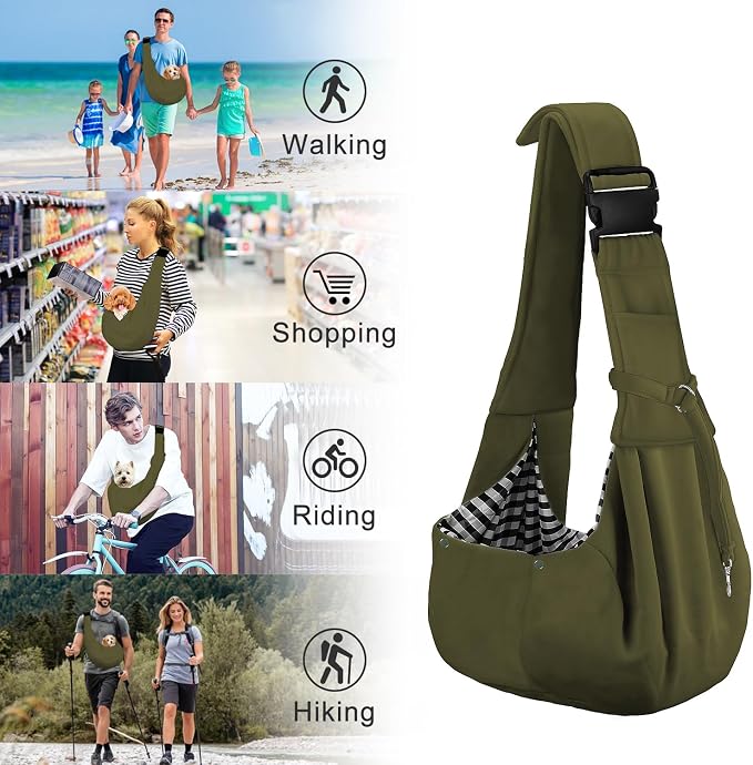 PETLOFT Reversible Dog Cat Sling Carrier, Small Dog Carrier, Adjustable Dog - Image 7