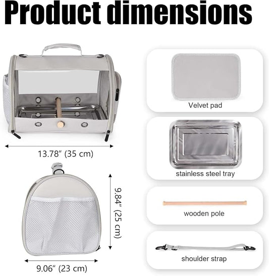 Small Bird Travel Carrier Cage for Long Tail BirdCockatiel Parakeet Parrot - Image 2