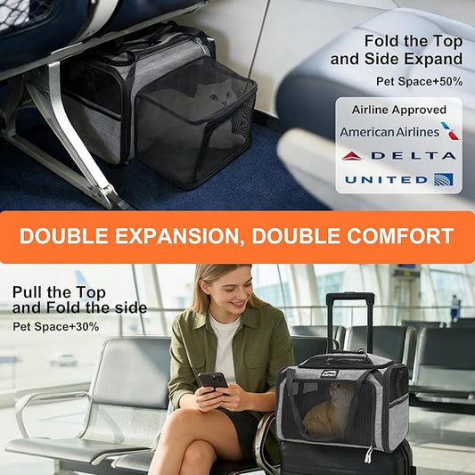 Top and Side Expandable Pet Carriers, in-Cabin Travel Carrier - Image 2