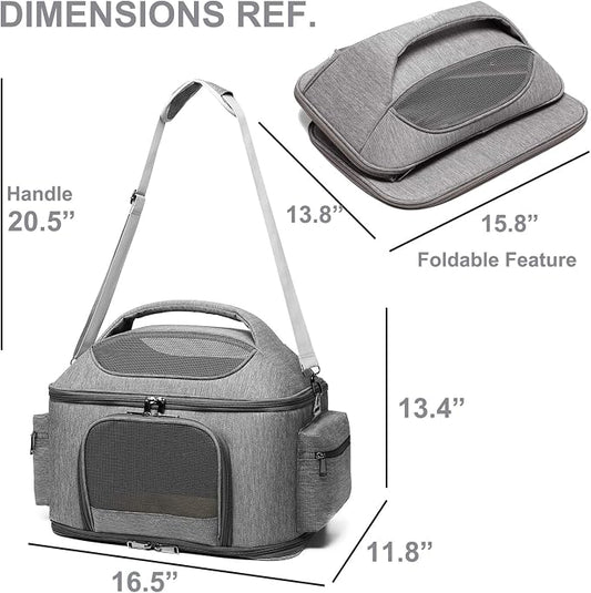 halinfer Pet Carrier for Large Fat Cats and Small Dog, Fits up to 20 pounds Car - Image 2