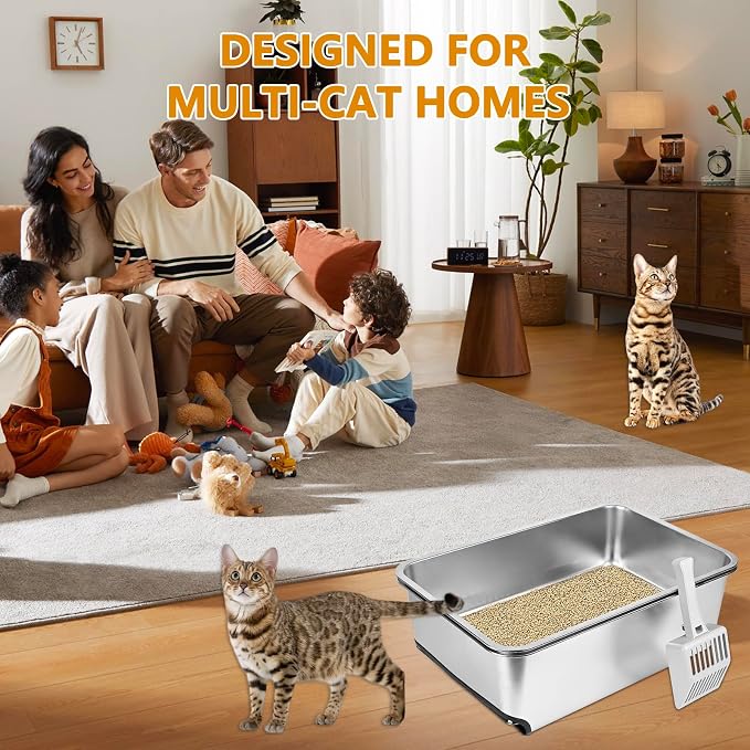 23.5" x 15.7" x 8" Stainless Steel Sifting Litter Box - Image 8
